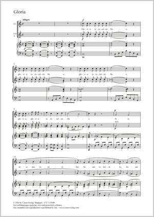 Gloria Partitur, Einzelausgabe aus Chorbuch