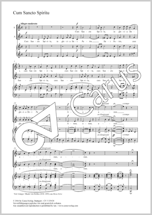 Cum Sancto Spiritu Partitur, Einzelausgabe aus Chorbuch