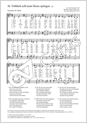 Fröhlich soll mein Herze springen Score, separate edition from a choral collection, In dieser Ausgabe / in this edition: SATB