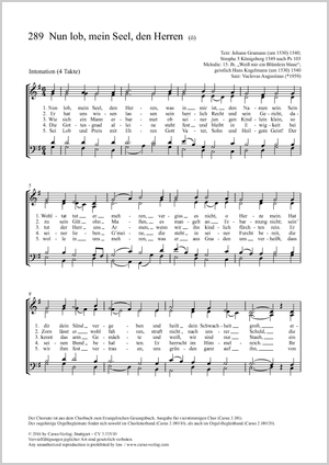 Vaclovas Augustinas (arr.): Nun lob, mein Seel, den Herren - Noten | Carus-Verlag