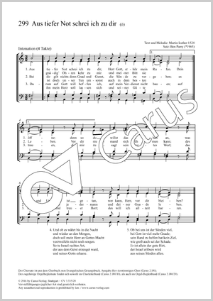 Aus tiefer Not schrei ich zu dir Partitur, Einzelausgabe aus Chorbuch, In dieser Ausgabe / in this edition: SATB