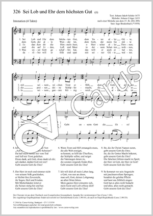Ingo Bredenbach (arr.): Sei Lob und Ehr dem höchsten Gut - Noten | Carus-Verlag