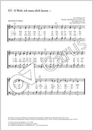 O Welt, ich muss dich lassen / In allen meinen Taten Partitur, Einzelausgabe aus Chorbuch, In dieser Ausgabe / in this edition: SATB