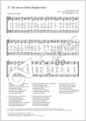 Ich steh an deiner Krippe hier Partitur, Einzelausgabe aus Chorbuch, In dieser Ausgabe / in this edition: SAM