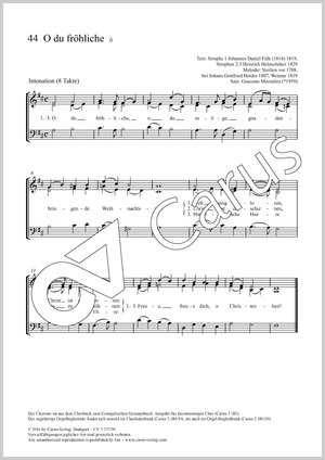 O du fröhliche Score, separate edition from a choral collection, In dieser Ausgabe / in this edition: SAM