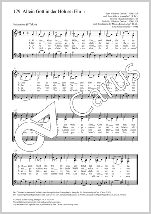 Allein Gott in der Höh sei Ehr Partition, édition séparée avec recueil de musique chorale, In dieser Ausgabe / in this edition: SAM