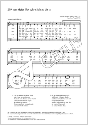 Aus tiefer Not schrei ich zu dir Partitur, Einzelausgabe aus Chorbuch, In dieser Ausgabe / in this edition: SAM