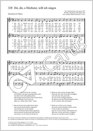 Thumbnail: Gunther Martin Göttsche (arr.): Dir, dir, o Höchster, will ich singen / Lass mich, o Herr, in allen Dingen