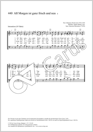 All Morgen ist ganz frisch und neu Partition, édition séparée avec recueil de musique chorale, In dieser Ausgabe / in this edition: SAM