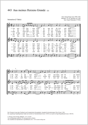 Enjott Schneider (arr.): Aus meines Herzens Grunde / Nun jauchzet, all ihr Frommen - Noten | Carus-Verlag