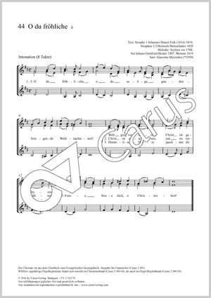 O du fröhliche Score, separate edition from a choral collection, In dieser Ausgabe / in this edition: SSA