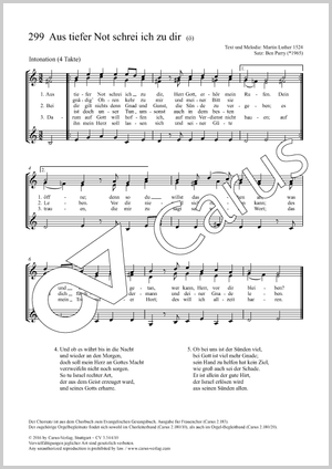 Aus tiefer Not schrei ich zu dir Partitur, Einzelausgabe aus Chorbuch, In dieser Ausgabe / in this edition: SSA