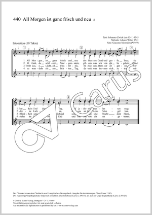 All Morgen ist ganz frisch und neu Partition, édition séparée avec recueil de musique chorale, In dieser Ausgabe / in this edition: SSA