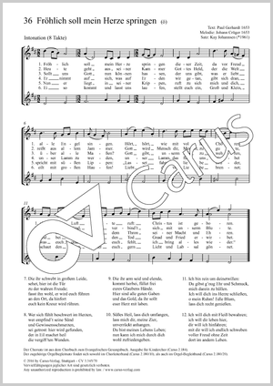Fröhlich soll mein Herze springen Score, separate edition from a choral collection, In dieser Ausgabe / in this edition: Kinderchor/Frauenchor