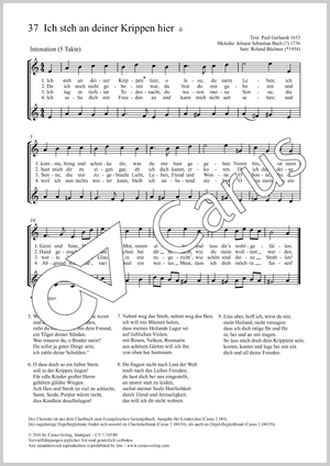 Ich steh an deiner Krippe hier Partitur, Einzelausgabe aus Chorbuch, In dieser Ausgabe / in this edition: Kinderchor/Frauenchor