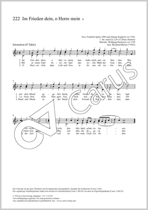 Im Frieden dein, o Herre mein Partition, édition séparée avec recueil de musique chorale, In dieser Ausgabe / in this edition: Kinderchor/Frauenchor
