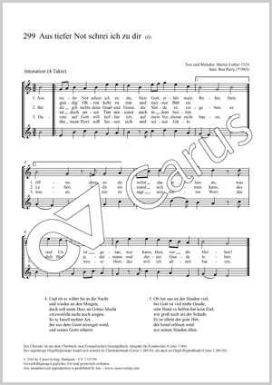 Aus tiefer Not schrei ich zu dir Partitur, Einzelausgabe aus Chorbuch, In dieser Ausgabe / in this edition: Kinderchor/Frauenchor