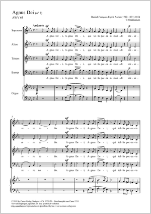 Agnus Dei (n°2) Partitur, Einzelausgabe aus Chorbuch