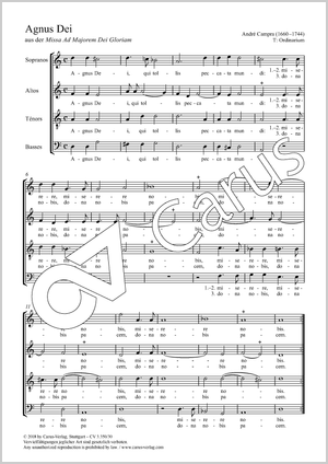 Agnus Dei (Missa Ad majorem Dei Gloriam) aus der Missa Ad Majorem Dei Gloriam Partitur, Einzelausgabe aus Chorbuch