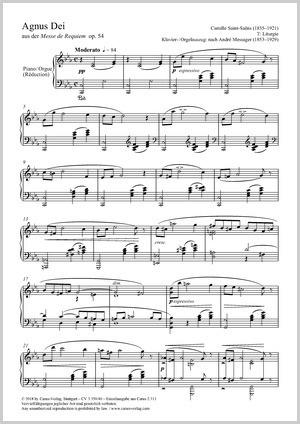 Camille Saint-Saëns: Agnus Dei (Messe de Requiem) - Sheet music | Carus-Verlag
