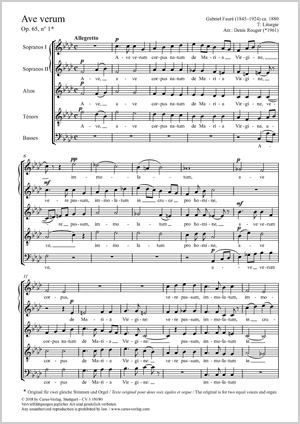 Ave verum Partitur, Einzelausgabe aus Chorbuch