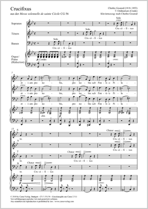 Crucifixus (Messe solennelle de sainte Cécile) aus der Messe solennelle de sainte Cécile CG 56 Partitur, Einzelausgabe aus Chorbuch