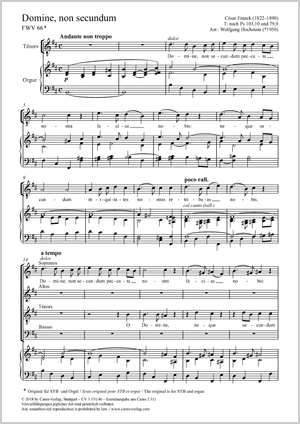 César Franck / Wolfgang Hochstein (arr.): Domine, non secundum (FWV 66) - Noten | Carus-Verlag