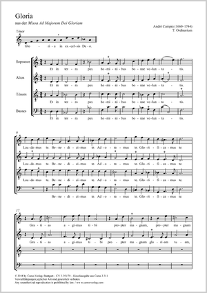 Gloria (Missa Ad Majorem Dei Gloria)  aus der Missa Ad Majorem Dei Gloria Partitur, Einzelausgabe aus Chorbuch