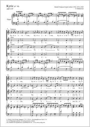 Kyrie (n° 10) Partitur, Einzelausgabe aus Chorbuch