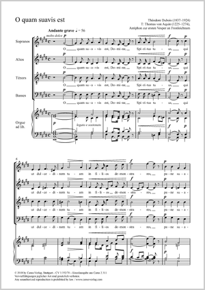 O quam suavis est Partitur, Einzelausgabe aus Chorbuch