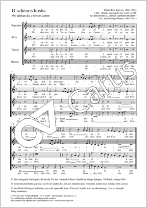 Pierre de la Rue: O salutaris hostia - Noten | Carus-Verlag