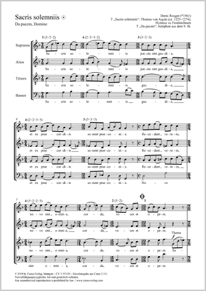 Sacris solemniis (Da pacem, Domine) Da pacem, Domine Partitur, Einzelausgabe aus Chorbuch