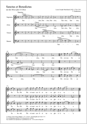 Sanctus et Benedictus (Missa Quis Ut Deus) aus der Missa Quis Ut Deus Score, separate edition from a choral collection