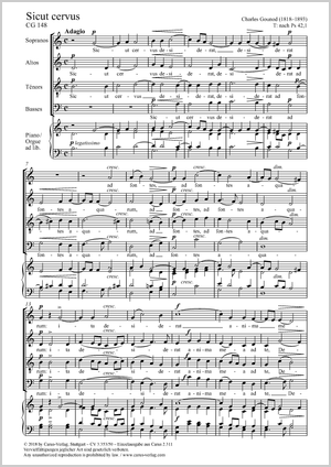 Sicut cervus Partitur, Einzelausgabe aus Chorbuch