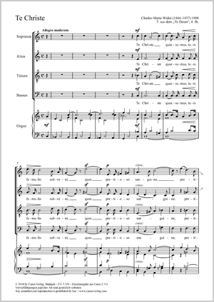 Te Christe Partitur, Einzelausgabe aus Chorbuch