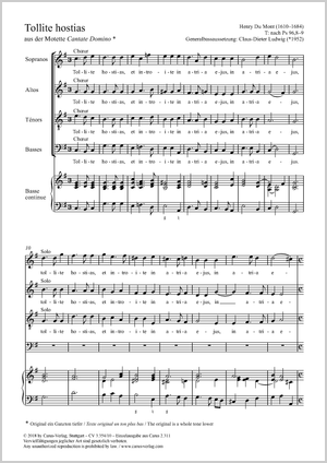 Tollite hostias (Cantate Domino) aus der Motette Cantate Domino Partitur, Einzelausgabe aus Chorbuch