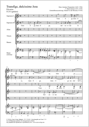 Transfige, dulcissime Jesu (H. 251) Élévation Partitur, Einzelausgabe aus Chorbuch