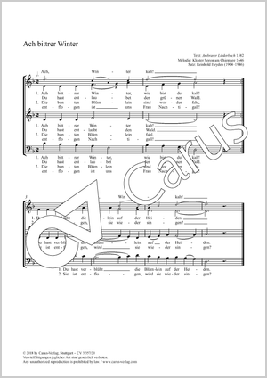 Thumbnail: Reinhold Heyden (arr.): Ach bittrer Winter