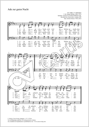 Ade zur guten Nacht Score