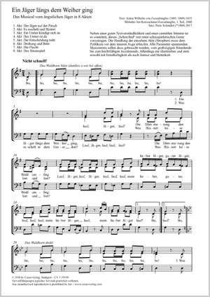Peter Schindler (arr.): Ein Jäger längs dem Weiher ging - Noten | Carus-Verlag