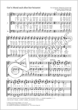 Gut'n Abend euch allen hier beisamm Score, separate edition from a choral collection