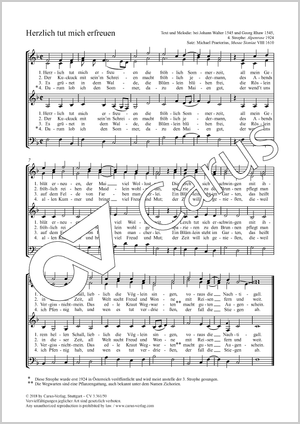 Herzlich tut mich erfreuen Score, separate edition from a choral collection