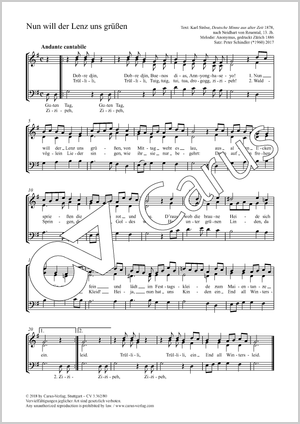 Peter Schindler (arr.): Nun will der Lenz uns grüßen - Noten | Carus-Verlag