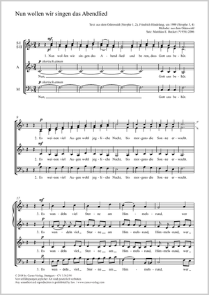 Matthias E. Becker (arr.): Nun wollen wir singen das Abendlied - Noten | Carus-Verlag