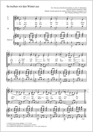 Johannes Hömberg (arr.): So treiben wir den Winter aus - Noten | Carus-Verlag
