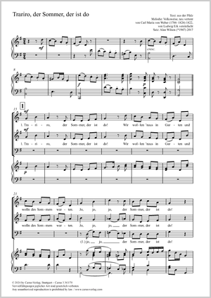 Trariro, der Sommer, der ist do Partitur, Einzelausgabe aus Chorbuch