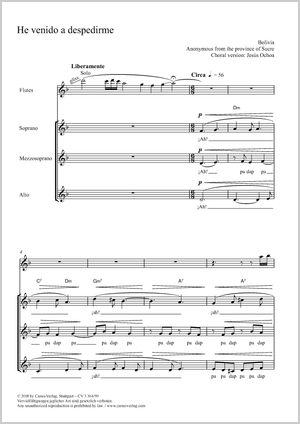 Jesús Ochoa (arr.): He venido a despedirme - Noten | Carus-Verlag
