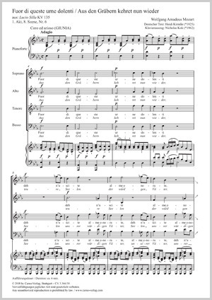 Wolfgang Amadeus Mozart: Fuor di queste urne dolenti - Noten | Carus-Verlag