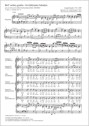 Joseph Haydn: Bell'ombra gradita - Noten | Carus-Verlag