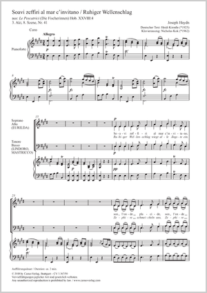 Soavi zeffiri al mar c'invitano aus: Le Pescatrici Score, separate edition from a choral collection